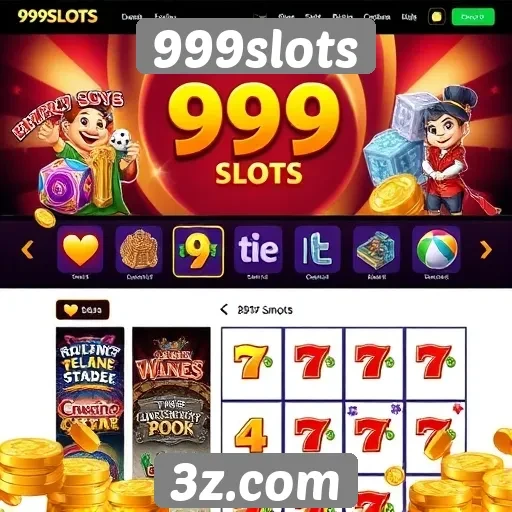 Interface e usabilidade do site de jogos 999slots